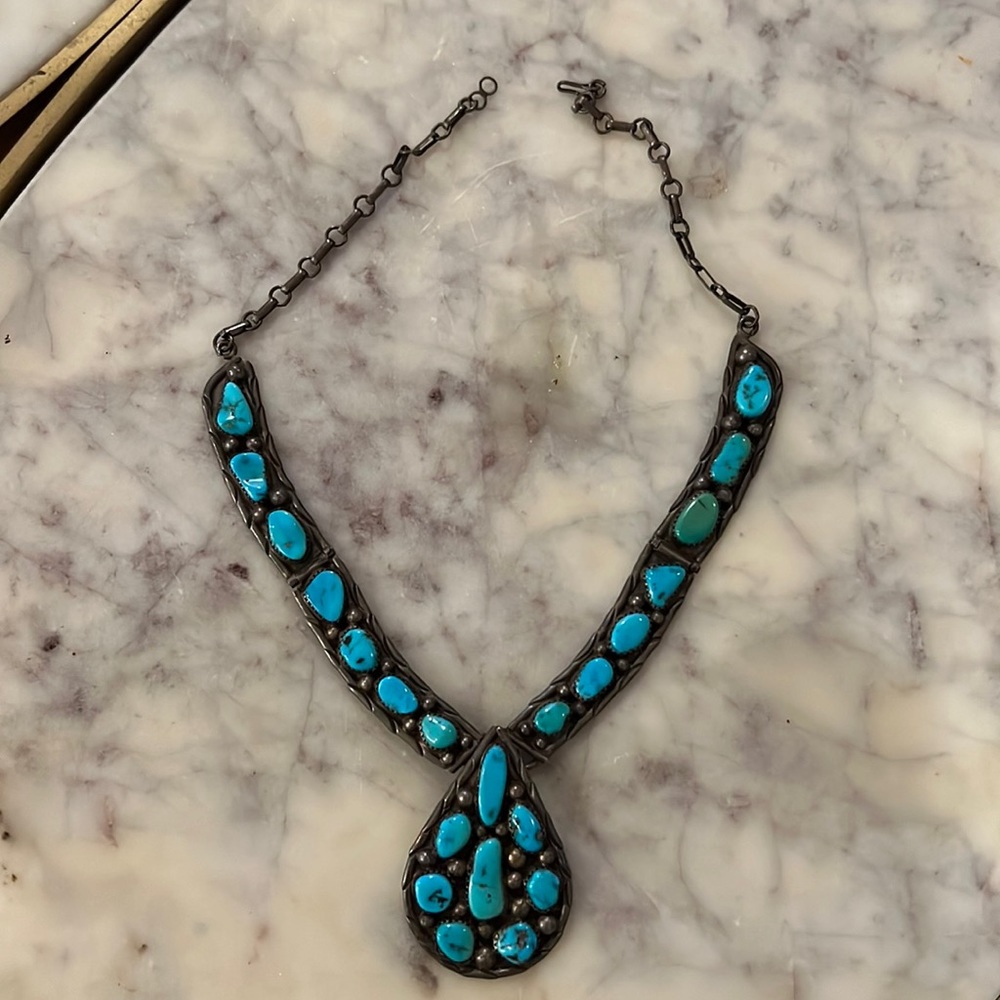 turquoise and sterling necklace. Vintage. Purchased at SAITY in Trump Tower